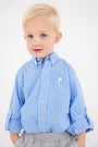 Dean's List Dress Shirt - Sunrise Blvd Blue Mini Gingham with Worth Avenue White Stork