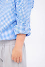 Dean's List Dress Shirt - Sunrise Blvd Blue Mini Gingham with Worth Avenue White Stork