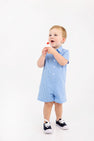 Sir Proper's Romper - Sunrise Blvd. Blue Mini Gingham with Worth Avenue White