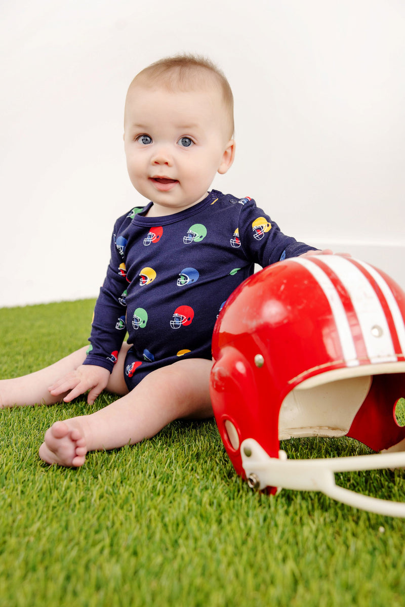 Long Sleeve Walt Onesie - Hut! with Nantucket Navy