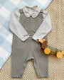 Peter Pan Collar Shirt & Onesie (Long Sleeve Woven) - Grantley Gray Windowpane
