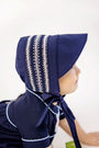 Sweetly Smocked Bonnet - Nantucket Navy with Worth Avenue White