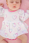 Long Sleeve Daisy Diaper Cover Dress - Have a Little Heart with Winter Park Pink