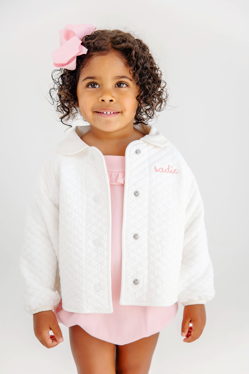 Quinn Coat - Palmetto Pearl with Tonal Stork