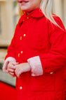 Kendall Quilted Coat - Richmond Red Bows with Richmond Red Micro Dot