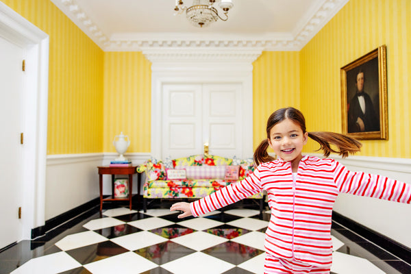 Georganna Jacket (Velour) - Richmond Red, Worth Avenue White, and Hamptons Hot Pink Stripe