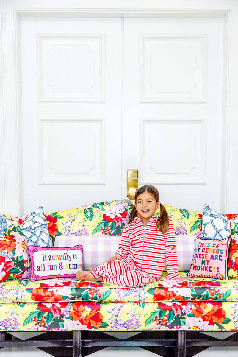 Georganna Jacket (Velour) - Richmond Red, Worth Avenue White, and Hamptons Hot Pink Stripe