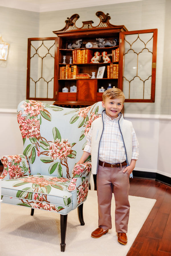 Prep School Pants - Gray Bay Brown with Keeneland Khaki Stork