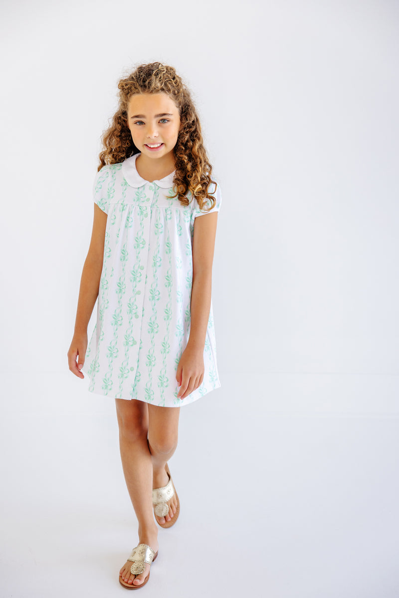 Tabitha's Teachers Pet Dress - Befitting Bows with Worth Avenue White
