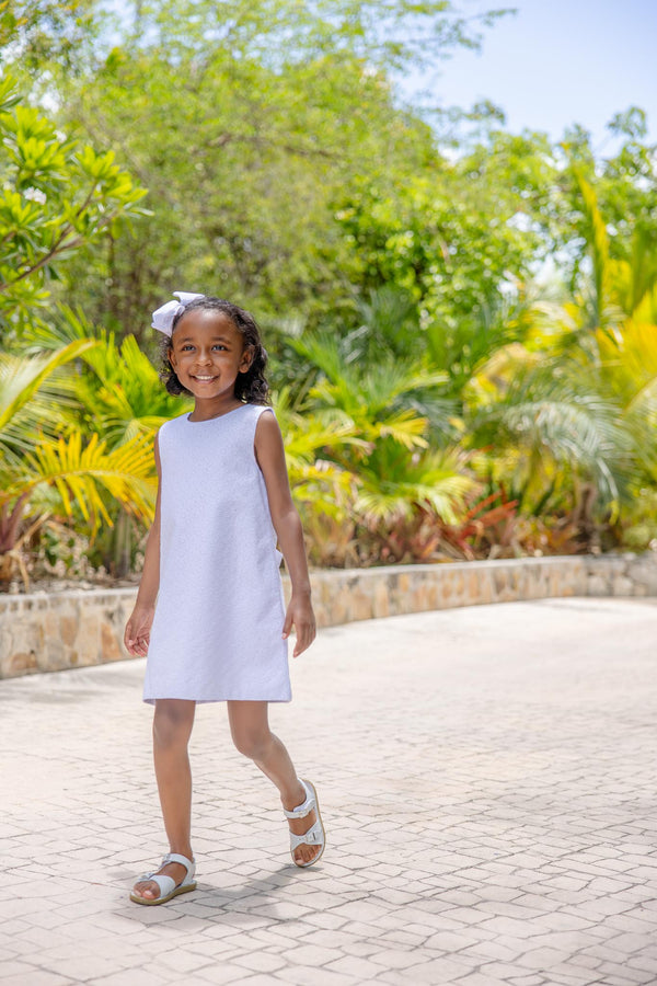 Sleeveless Betts Bow Dress - Worth Avenue White Eyelet