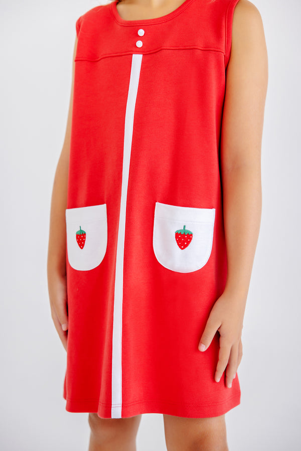 Peggy Pocket Dress - Richmond Red with Worth Avenue White and Strawberry