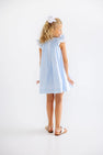 Angel Sleeve Sandy Smocked Dress - Buckhead Blue with Hydrangea Smocking