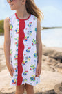 Daisy Dress - Biltmore Blooms (Buckhead Blue) with Richmond Red