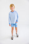 Cassidy Comfy Crewneck - Sarasota Sky Stripe with Sarsota Sky
