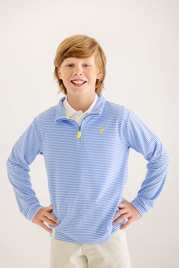 Prepletic™ Hayword Half Zip - Barbados Blue Stripe