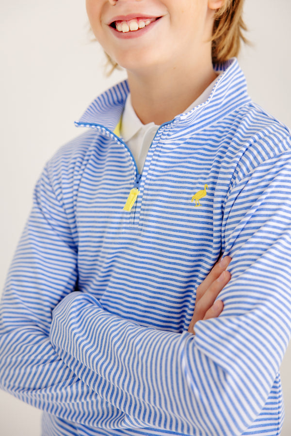 Prepletic™ Hayword Half Zip - Barbados Blue Stripe