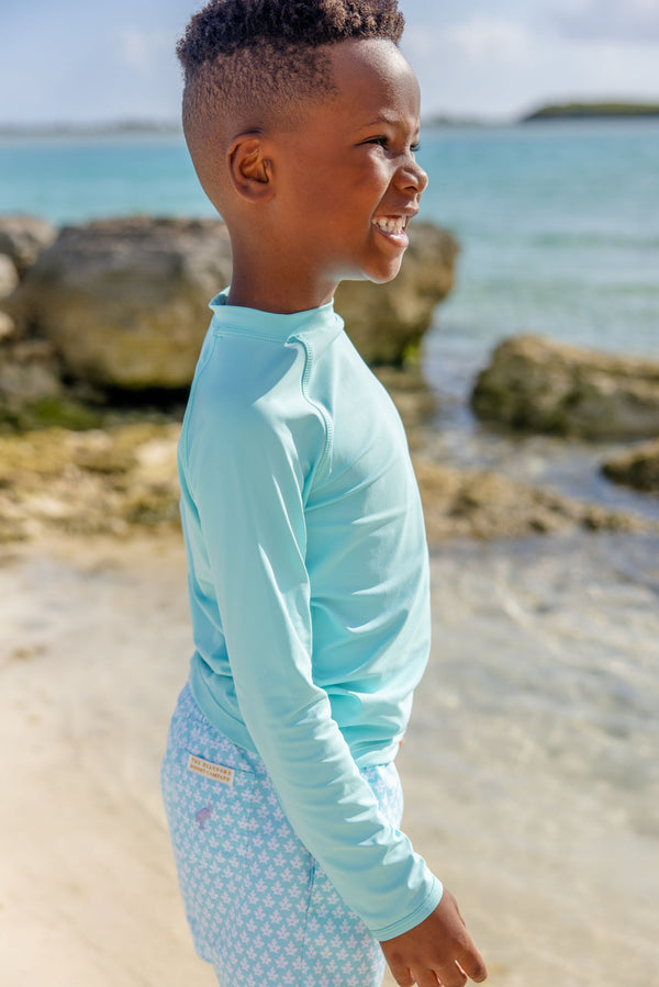 Walker's Wave Spotter Swim Shirt - Edisto Egg Blue with Grace Bay Green Stork (UPF 35+)