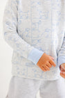 Cassidy Comfy Crewneck - Puppy Puzzle with Beale Street Blue