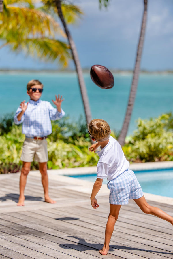 Sheffield Shorts - Barrington Blue Check with Worth Avenue White Stork