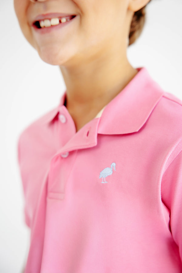 Prim & Proper Polo - Hamptons Hot Pink with Buckhead Blue Stork