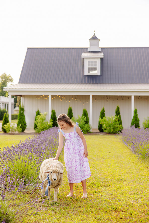 Macie Midi Dress - Lavender and Lambs with Beale Street Blue