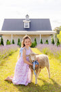 Macie Midi Dress - Lavender and Lambs with Beale Street Blue