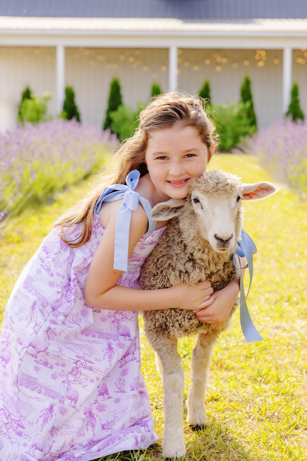 Macie Midi Dress - Lavender and Lambs with Beale Street Blue
