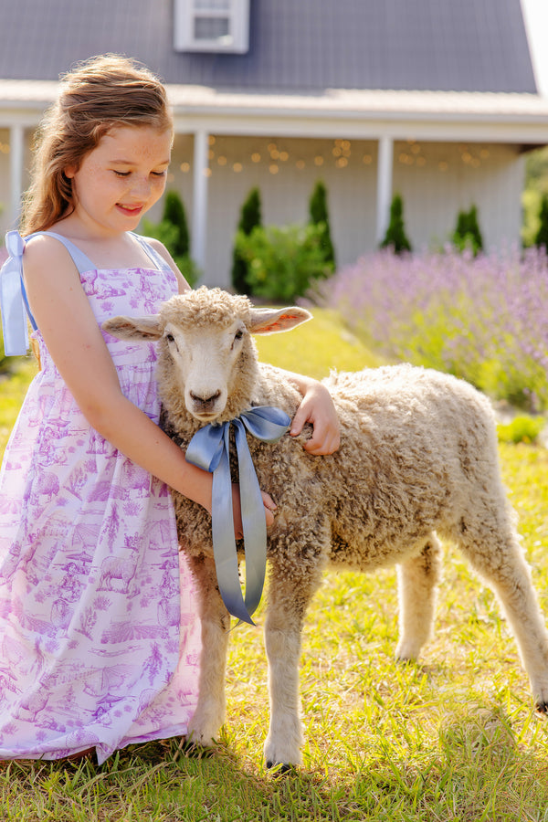 Macie Midi Dress - Lavender and Lambs with Beale Street Blue