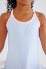 Prepletic™ Little Miss Tennis Dress - Beale Street Blue Seersucker with Palm Beach Pink