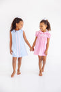Lizzie's Luxe Leisure Dress - Beale Street Blue with Palm Beach Pink & Worth Avenue White