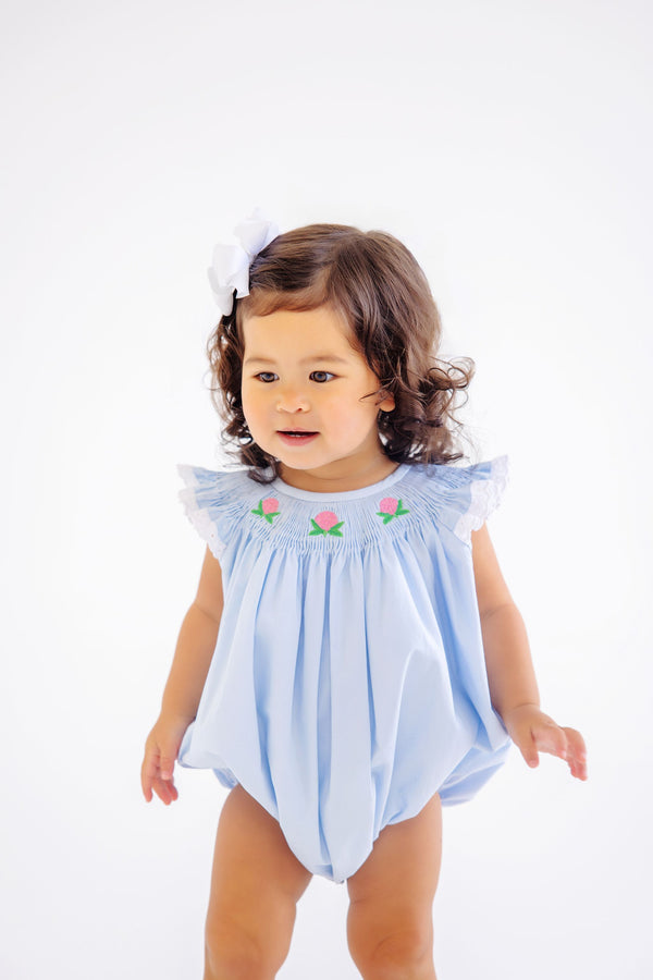 Bridget Bubble - Buckhead Blue with Hydrangea Smocking