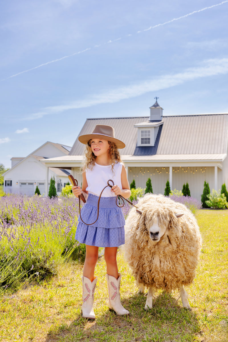 Ruthie Ruffle Skirt - Park City Periwinkle Eyelet