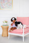 Sally Sunsuit - Briar Patch Petals with Hamptons Hot Pink & Dog Applique