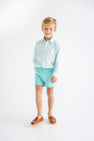 Sheffield Shorts - Turks Teal with Worth Avenue White Stork