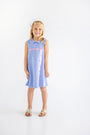 Luanne's Lunch Dress - Park City Periwinkle with Worth Avenue White