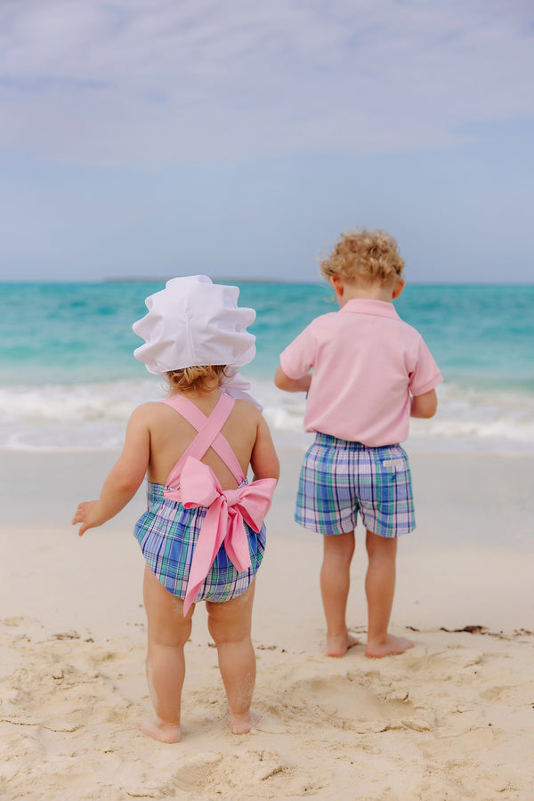 Prim & Proper Polo - Palm Beach Pink with Buckhead Blue Stork