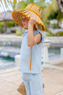 Ruehling Ruffle Top (Linen) - Beale Street Blue