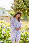 Ready or Not Robe (Women) - Lavender and Lambs with Beale Street Blue
