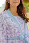 Ready or Not Robe (Women) - Lavender and Lambs with Beale Street Blue
