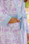 Ready or Not Robe (Women) - Lavender and Lambs with Beale Street Blue