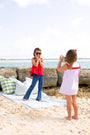 Sarah Sailboat Dress - Lake Powell Plaid with Worth Avenue White & Richmond Red