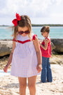 Sarah Sailboat Dress - Lake Powell Plaid with Worth Avenue White & Richmond Red
