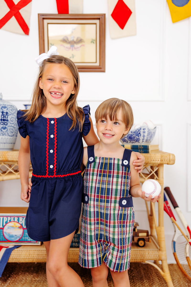 Teddy's Tab Jon Jon - Gramercy Park Plaid Seersucker with Nantucket Navy