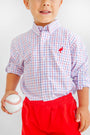 Dean's List Dress Shirt - Lake Powell Plaid with Richmond Red Stork