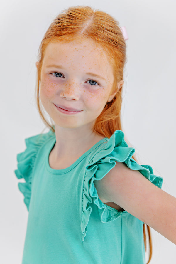 Ruehling Ruffle Dress - Turks Teal