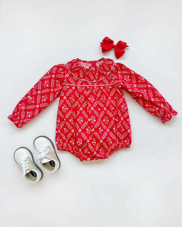 Long Sleeve Ramona Ruffle Bubble - Mayflower Musings with Palmetto Pearl