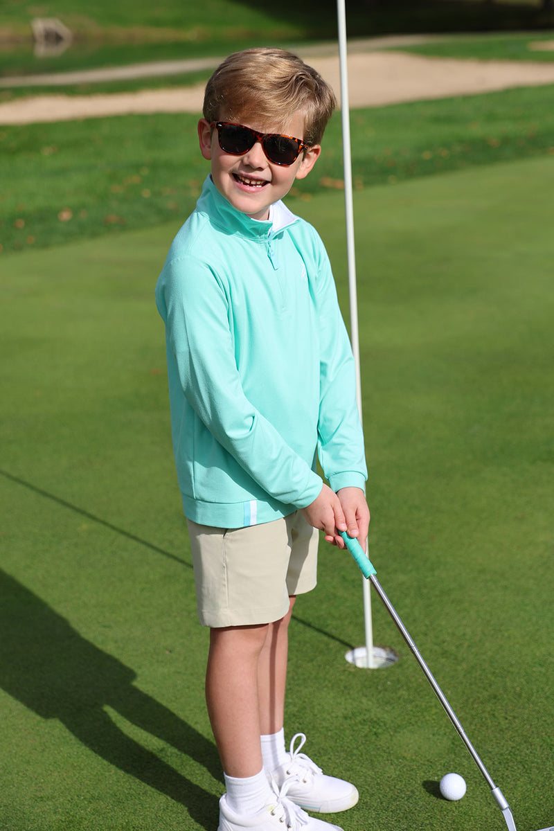 Prepletic™ Hayword Half-Zip - Turks Teal with Worth Avenue White Stork