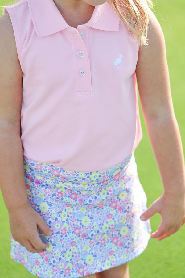 Sleeveless Anna Price Polo - Pier Party Pink with Worth Avenue White