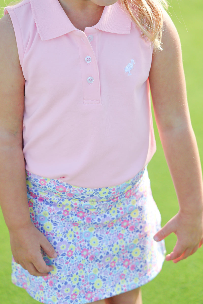 Sleeveless Anna Price Polo - Pier Party Pink with Worth Avenue White