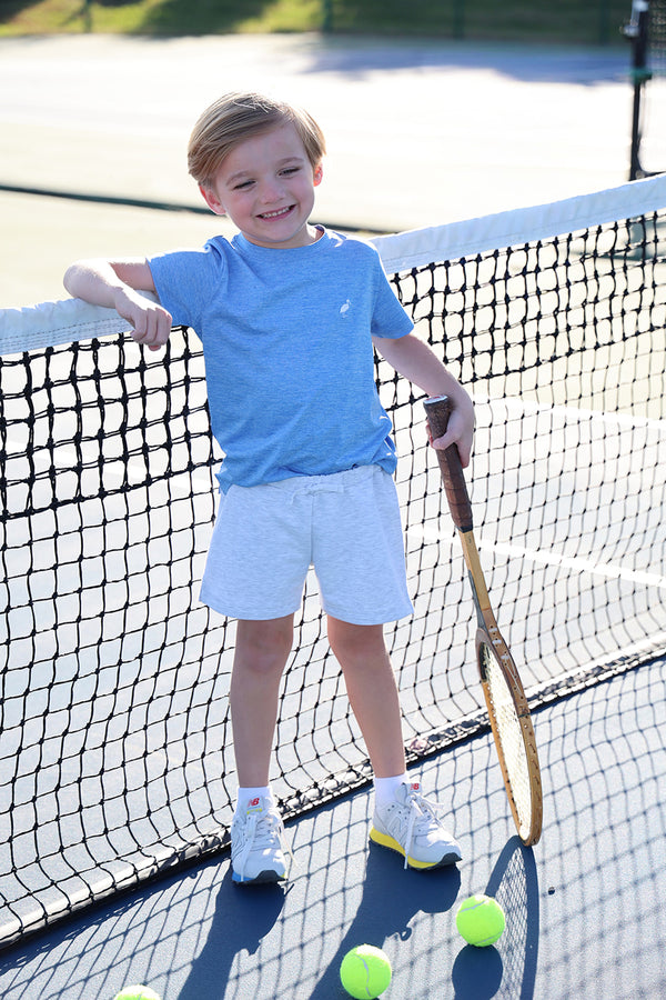Prepletic™ Carter Crewneck - Sunrise Blvd. Blue with Worth Avenue White Stork